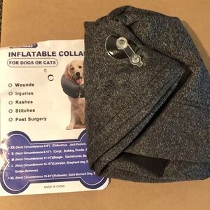 Dog Cone for After Surgery Pet Inflatable Collar Comfy Soft Dog Cone Size L Gray